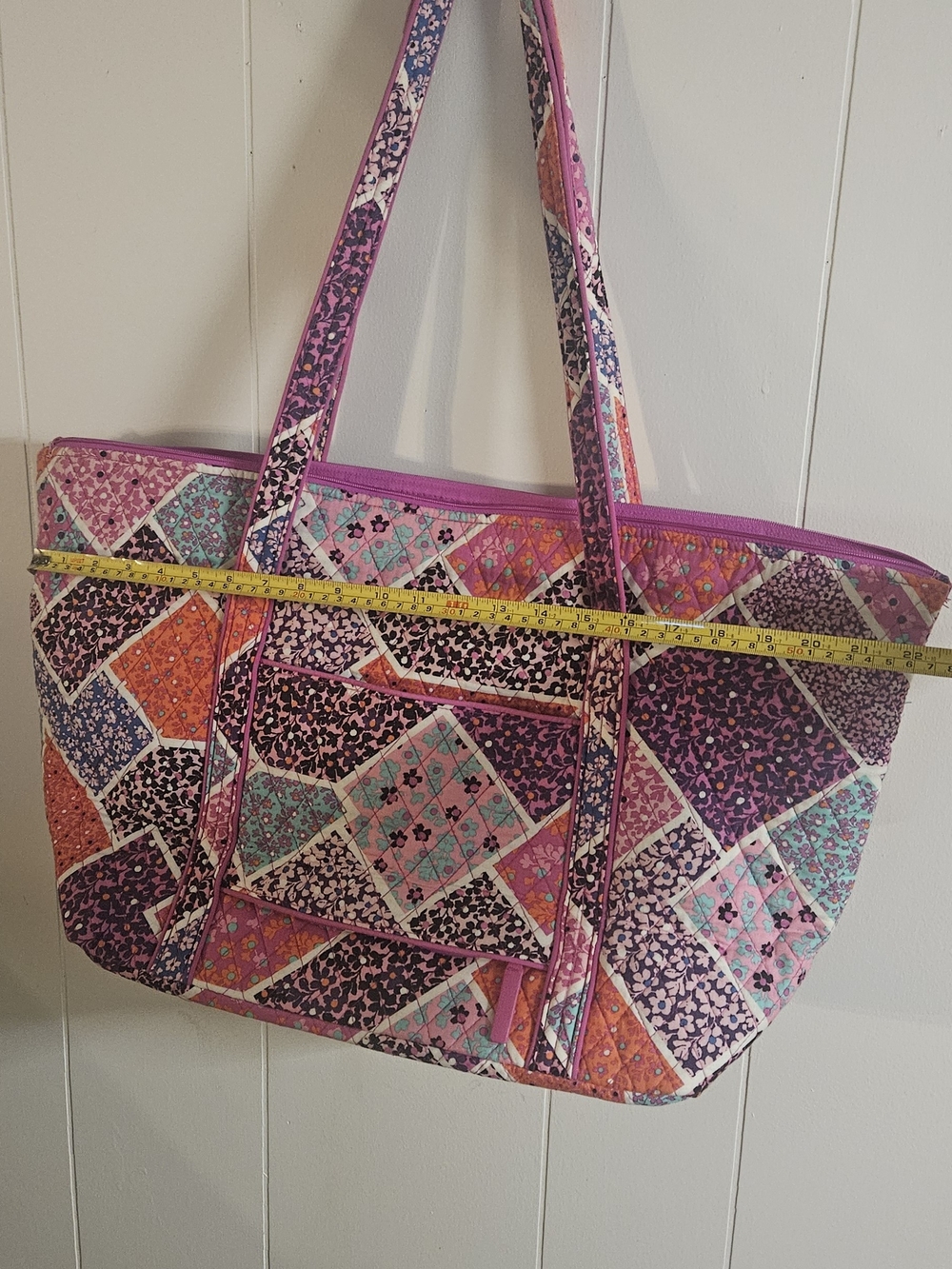 Vera Bradley Quilted Patchwork Tote in Pink, Purple & Orange